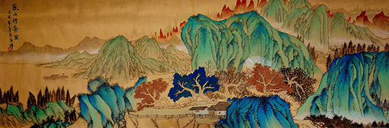 汪峰作品 《秋山行舟图》